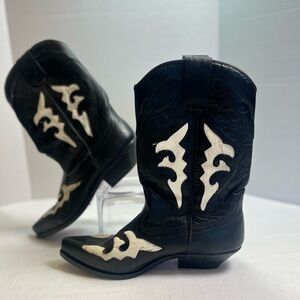 Wild West “Pazzo” Black + White Hair-On Hide Cowboy Boots 7.5
